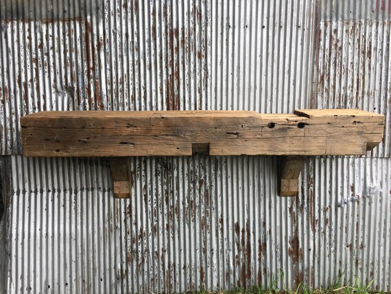 Beam 5009 Antique Barn Wood Mantel Hand Hewn Heavy Free Etsy