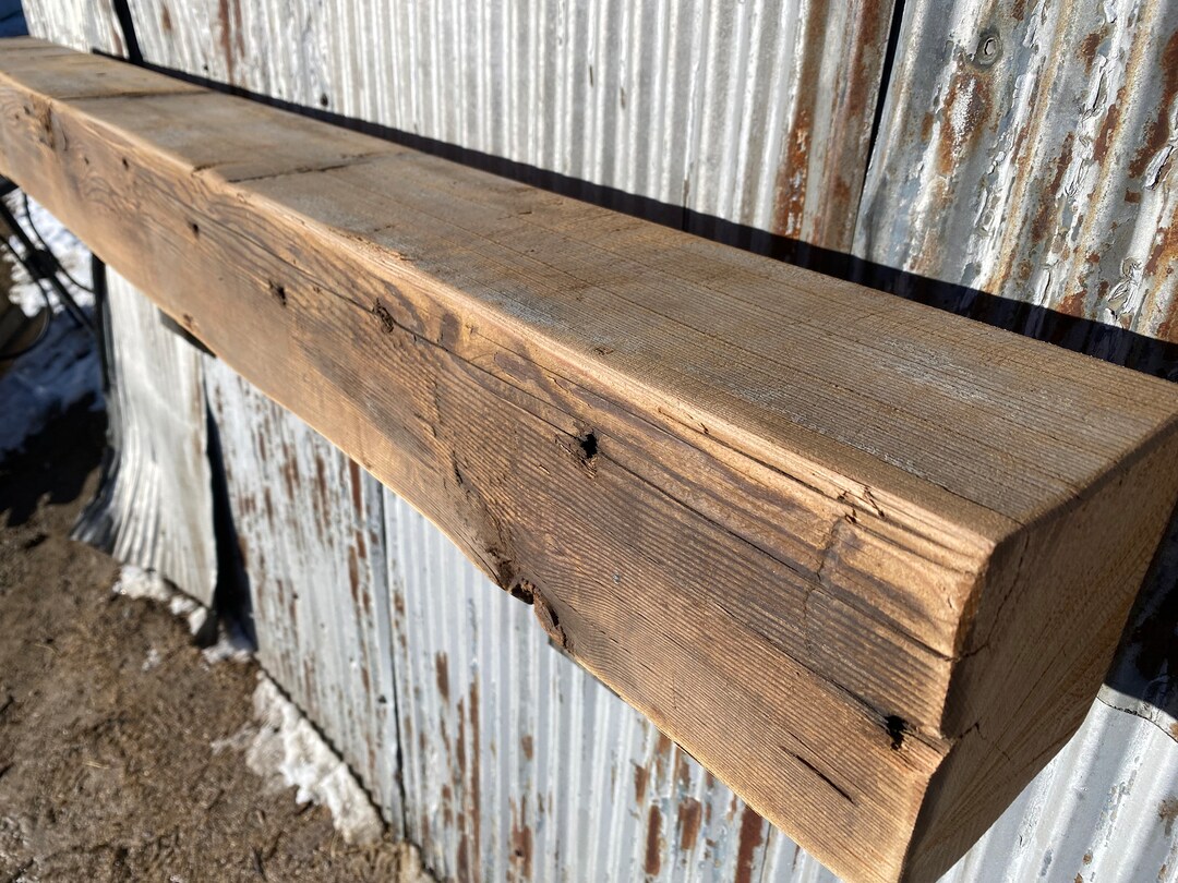 Fireplace Mantle, Reclaimed Wood, Rustic Decor, Beam #4980, Resawn ...