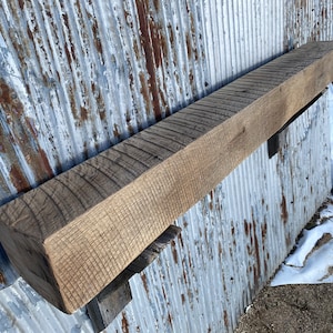 Beam #4953, Rustic Beam Mantel, Sawn Oak, Natural