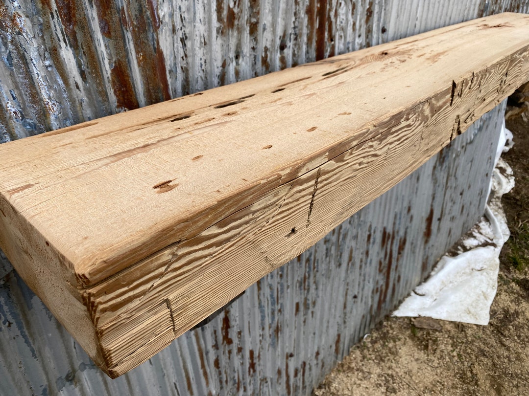 Beam #4938, Rustic Beam Mantel, Hewn, Resawn, Fir, Natural, Kiln Dried ...
