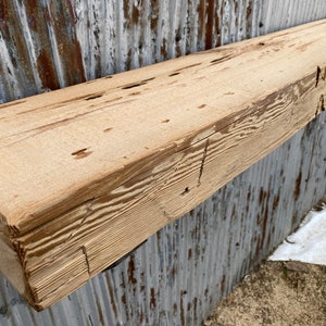 Beam #4938, Rustic Beam Mantel, Hewn, Resawn, Fir, Natural, Kiln Dried