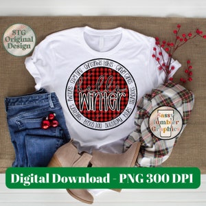 ORIGINAL DESIGNER Hello Winter PNG, Winter Favorites png, Christmas png, Sublimation Graphics, Tumbler Graphics