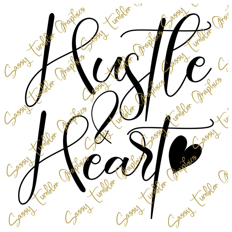 Download SVG DXF PNG Hustle & Heart Popular svg cheap cut file | Etsy