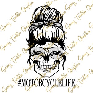 PNG Motorcycle Life schedel, motorfiets png, schedel, waterglijbaan bestanden, sublimatie graphics, tumbler graphics