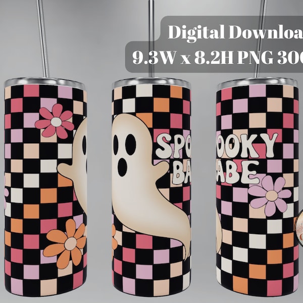 Spooky Babe Pastel Halloween Tumbler Wrap PNG | Halloween Wrap | Sublimation Tumbler