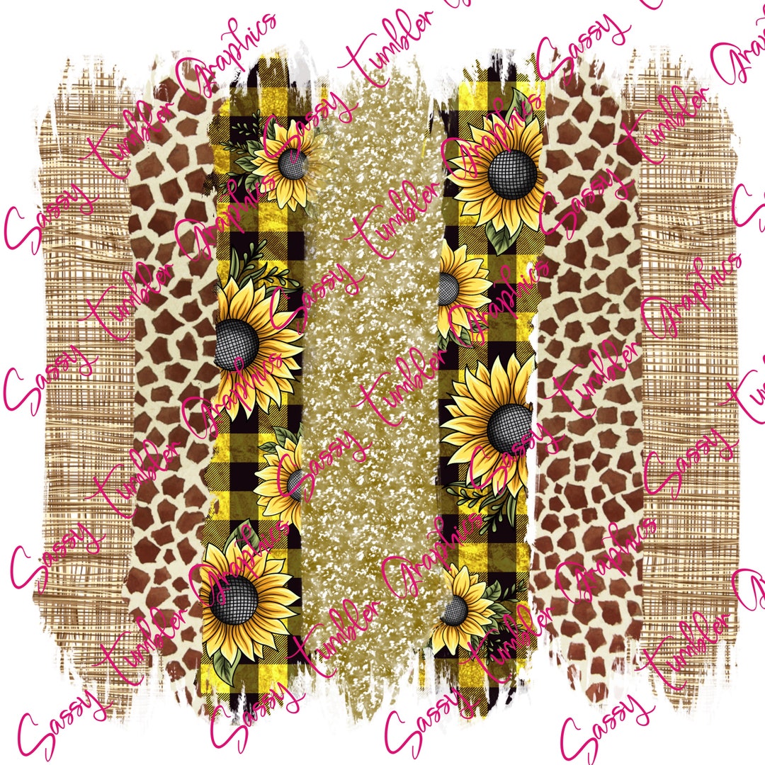 Sunflower Giraffe Brush Strokes Background PNG, Sublimation Background ...