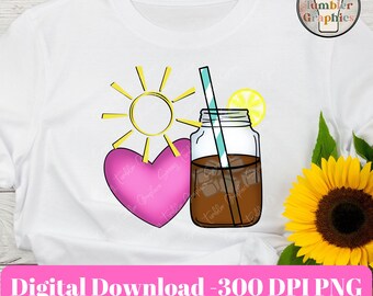 Sunshine Love Sweet Tea PNG, Sweet Tea Mason Jar PNG, waterslide digital graphics, sublimation graphics, Png files, digital download