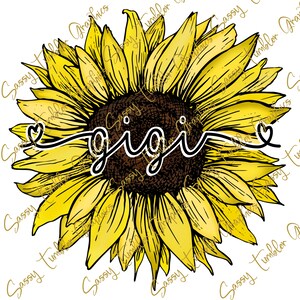 PNG Gigi Sunflower, waterslide files, sublimation graphics, tumbler graphics