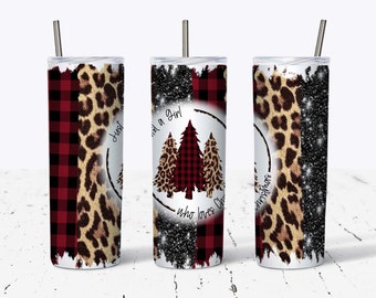 ORIGINAL DESIGNER 20oz Skinny Straight Christmas Tumbler Wrap PNG, Just a Girl Who Loves Christmas Png, Sublimation Tumbler,Tumbler Graphics