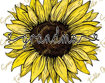PNG Grandma Sunflower, waterslide files, sublimation graphics, tumbler graphics