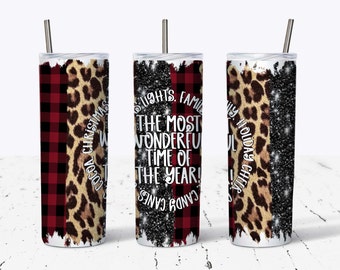 ORIGINAL DESIGNER 20oz Skinny Straight Christmas Tumbler Wrap PNG, Christmas Wonderful Time of the Year Png, Sublimation Tumbler Wrap