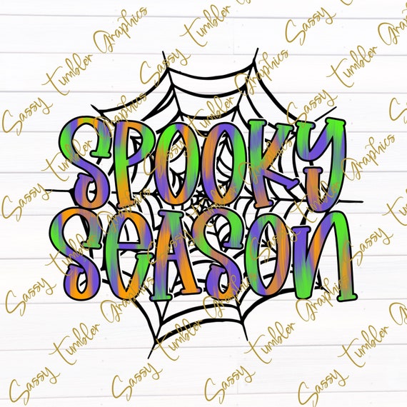Spooky Season Watercolor PNG, Halloween PNG, waterslide digital graphics, sublimation design, Png files, digital download
