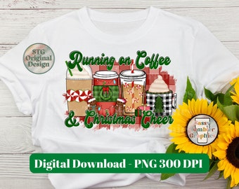Laufen auf Kaffee und Weihnachten Cheer PNG | Weihnachtskaffee PNG | Weihnachten PNG