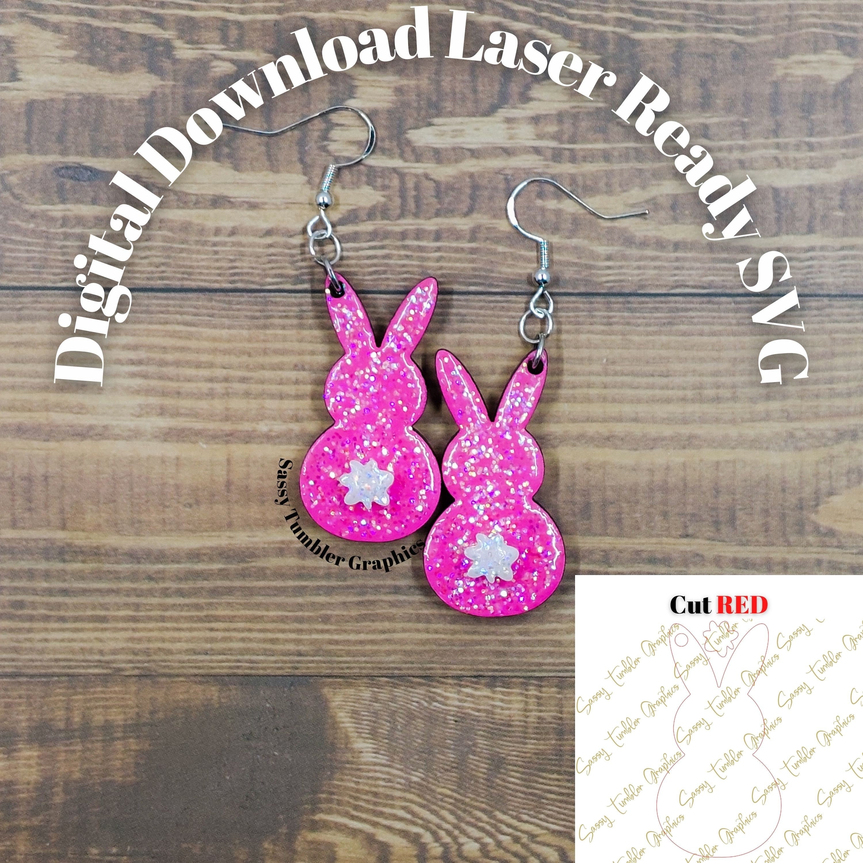 Bunny Earrings SVG for Laser Cutting, Easter Laser File - Etsy