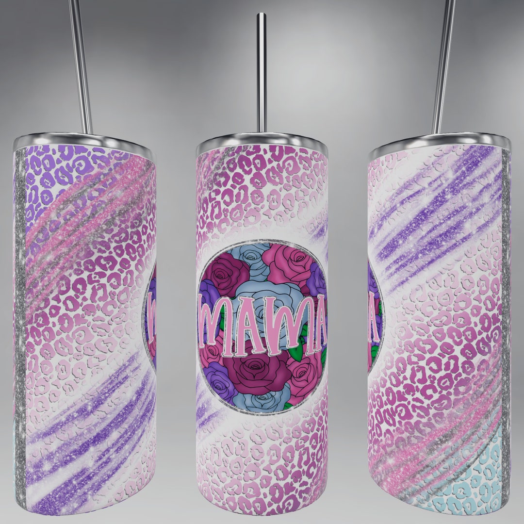 20oz Skinny Straight Tumbler Wrap PNG, Mama Rose Leopard Wrap PNG ...