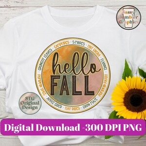 Hello Fall PNG, Retro Fall Colors PNG, Waterslide Digital Graphics ...