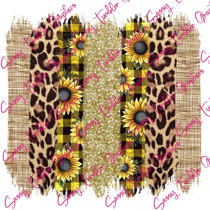 Download Sunflower Leopard Brush Strokes Background PNG sublimation ...