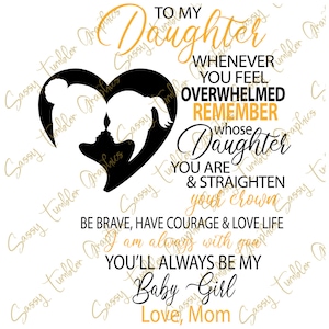 SVG, PNG, DXF, À ma fille svg, Tu seras toujours ma babygirl Populaire svg,