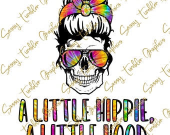 Un poco hippie, una pequeña capucha PNG, calavera de mamá, archivos de toboganes de agua, gráficos de sublimación, gráficos de vaso