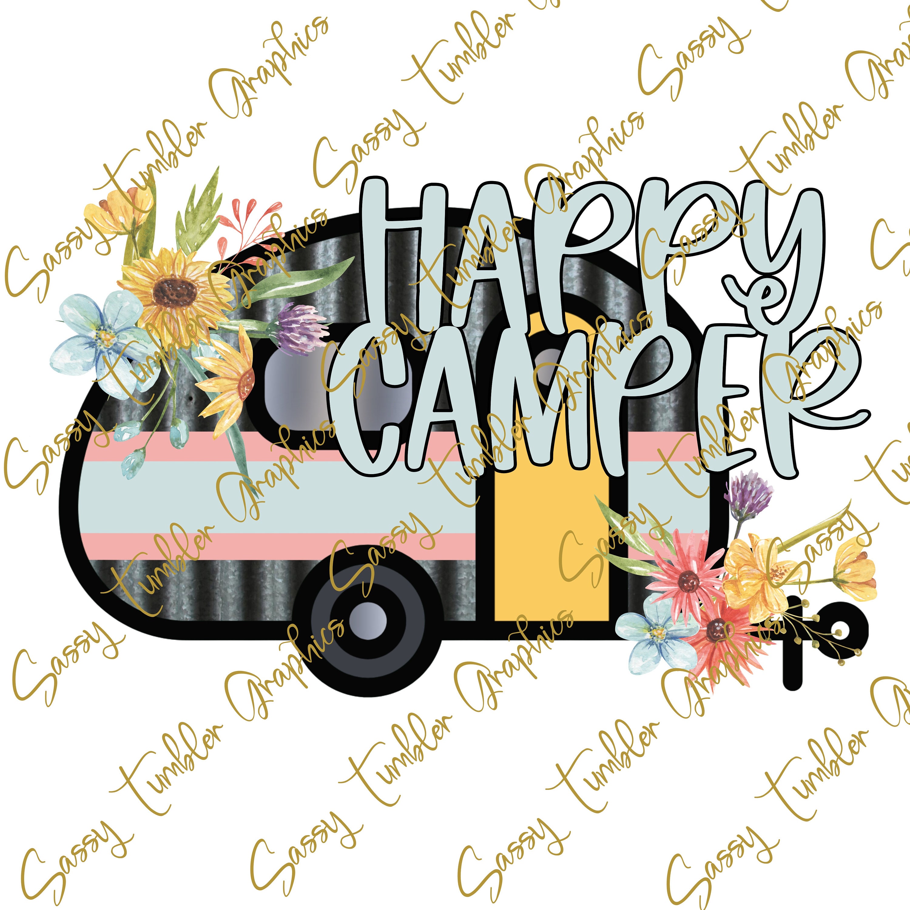 Happy Camper PNG Waterslide Digital Graphics Sublimation - Etsy
