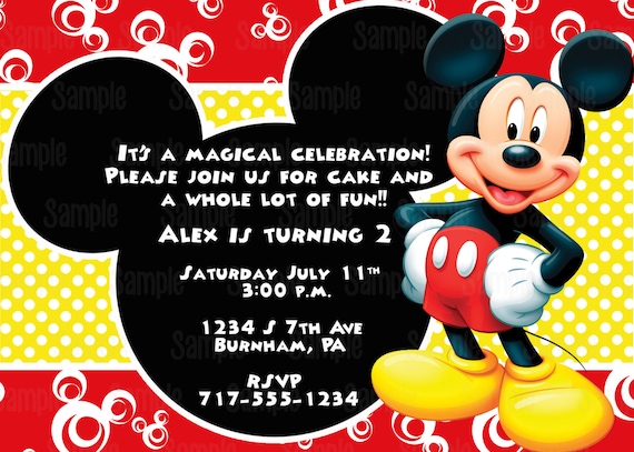 Blank Mickey Mouse Birthday Invitations 5