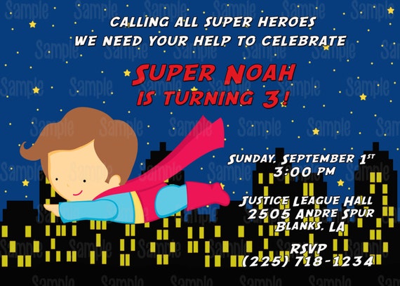 Printable Superman Birthday Party Invitation By Party Innovations