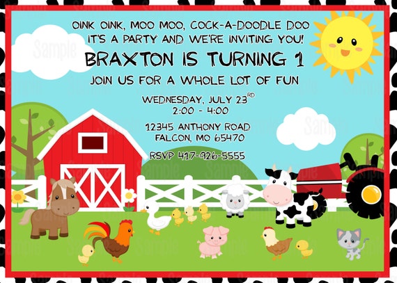 Farmyard Party Invitations Free 4