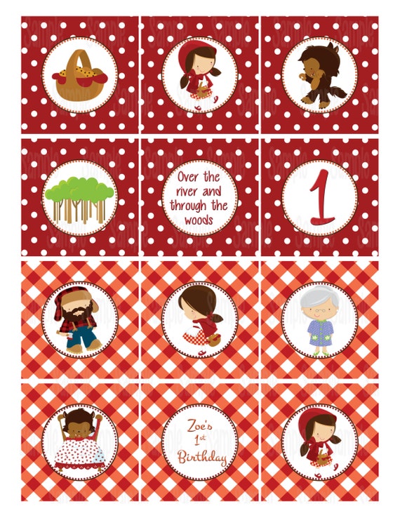 Printable Little Red Riding Hood Cupcake Toppers Il_570xn