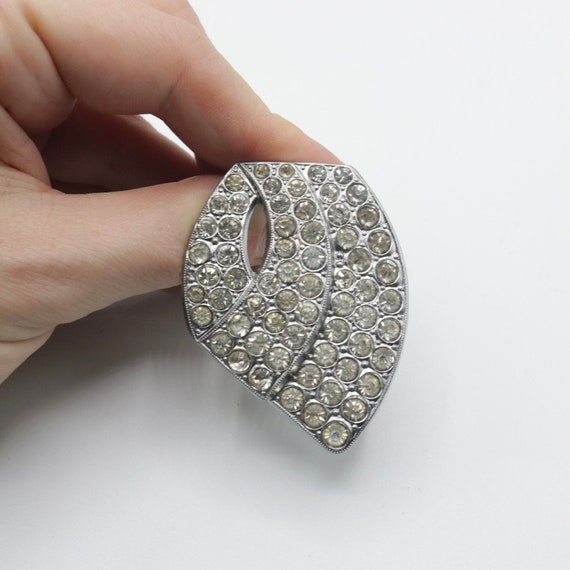 Vintage 1930s Clear Crystal Diamanté Duette Clip, Two Dress