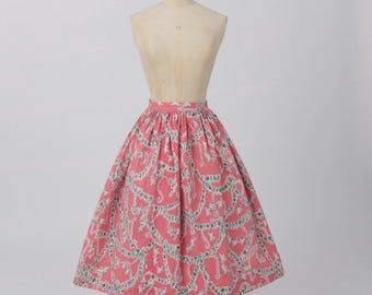Vintage 1950s Original Tootal Emilio Pucci Design Novelty Cotton