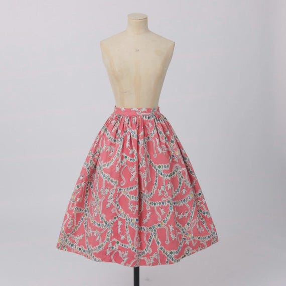 Vintage 1950s Original Tootal Emilio Pucci Design Novelty Cotton