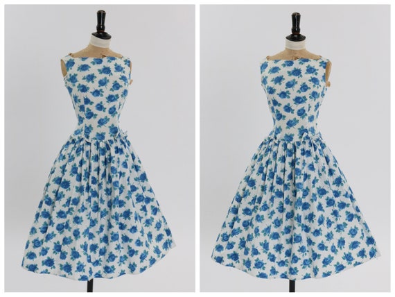Vintage 1950s original Sambo fashions blue rose pr