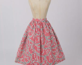 Vintage 1950s Original Tootal Emilio Pucci Design Novelty Cotton