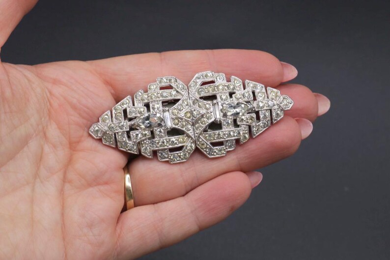 Vintage 1930s Duette Rhinestone Brooch Wilhelm Goetz Patent 2045385 - Etsy