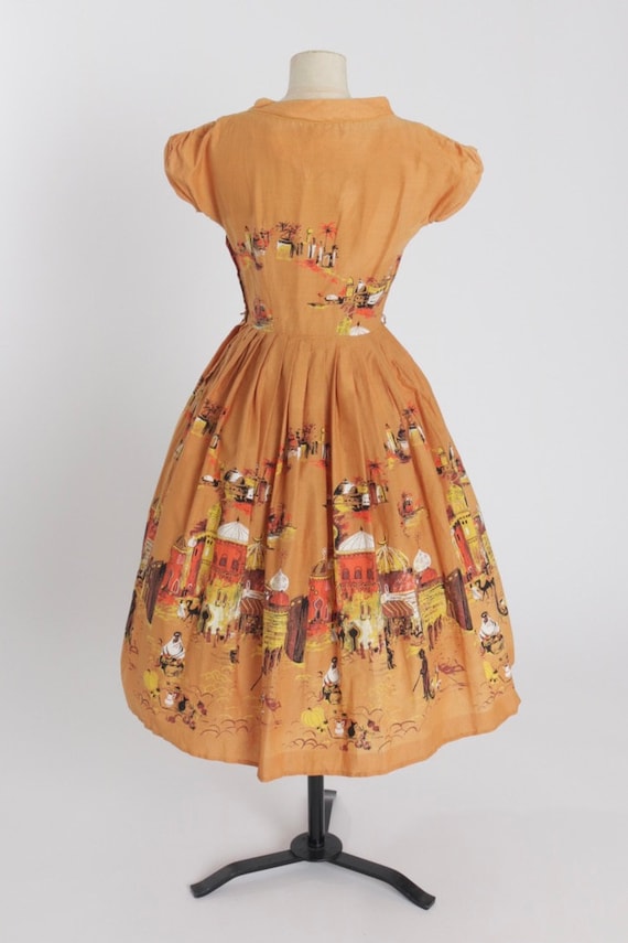 Vintage 1950s original novelty print cotton dress… - image 4