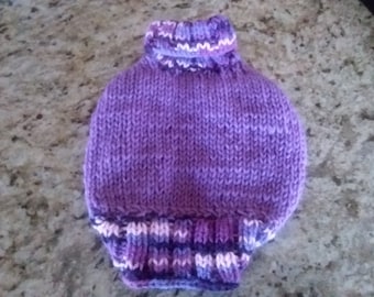 EXTRA SMALL Dog SWEATER Turtleneck, Puppy Clothes, Dog Birthday Present, Hand Knit  #968
