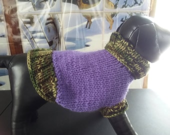 EXTRA SMALL Dog SWEATER Turtleneck, Puppy Clothes, Dog Birthday Present, Hand nit  #929A