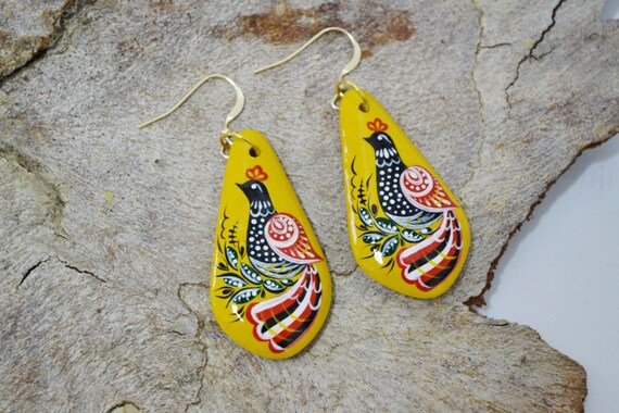 Buy Painted Ocean Wood Earrings, Minimalist Beach Jewelry, Hand Painted  Wood Earrings, Beach Waves, Mothers Day Gift, Gift for Her Online in India  - Etsy