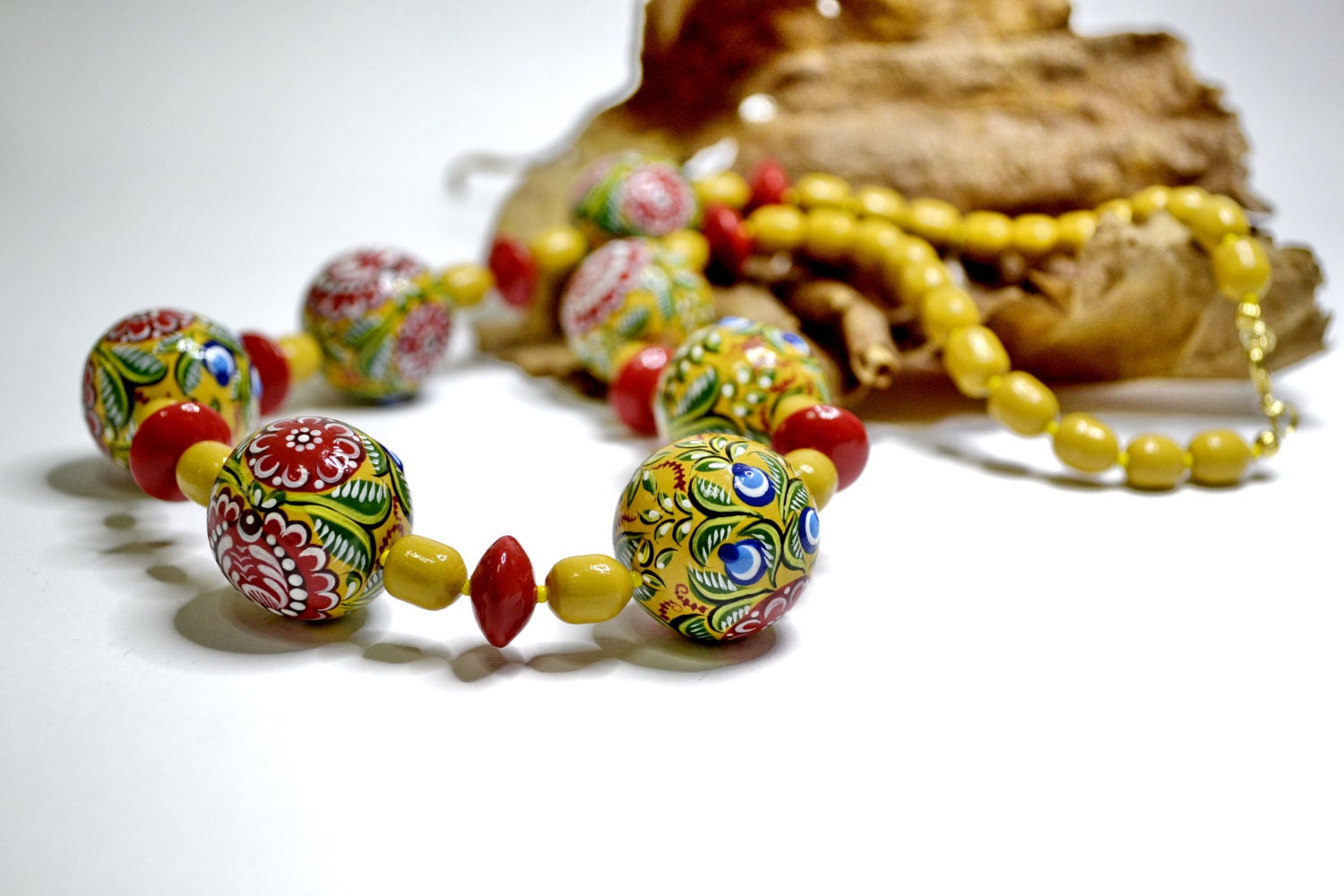 Gorodets painting wooden bracelet Gorodets painting wooden bracelet