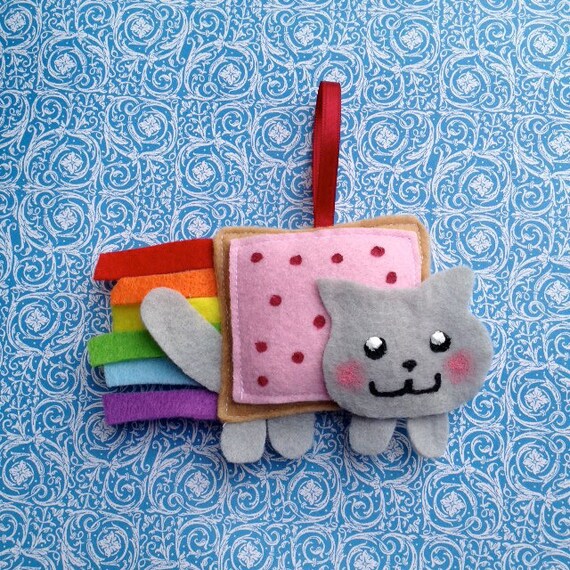 Items similar to Nyan cat ornament christmas plush decoration on Etsy