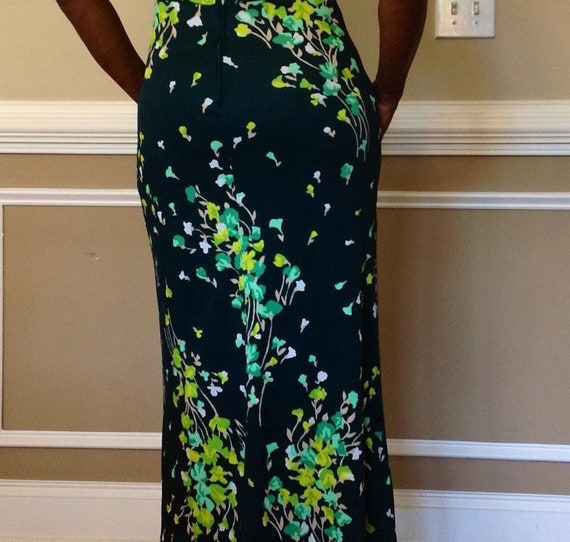 chinese dress ladies Roma Label | Women's Sienna Maxi Emerald (Green Flowers Print, Size Xs) main image 0