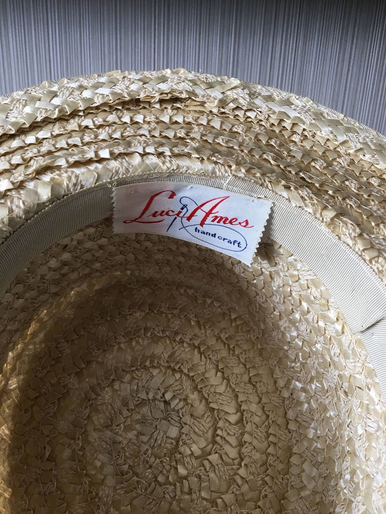Vintage Straw Hat By Luci Ames Hand Craft