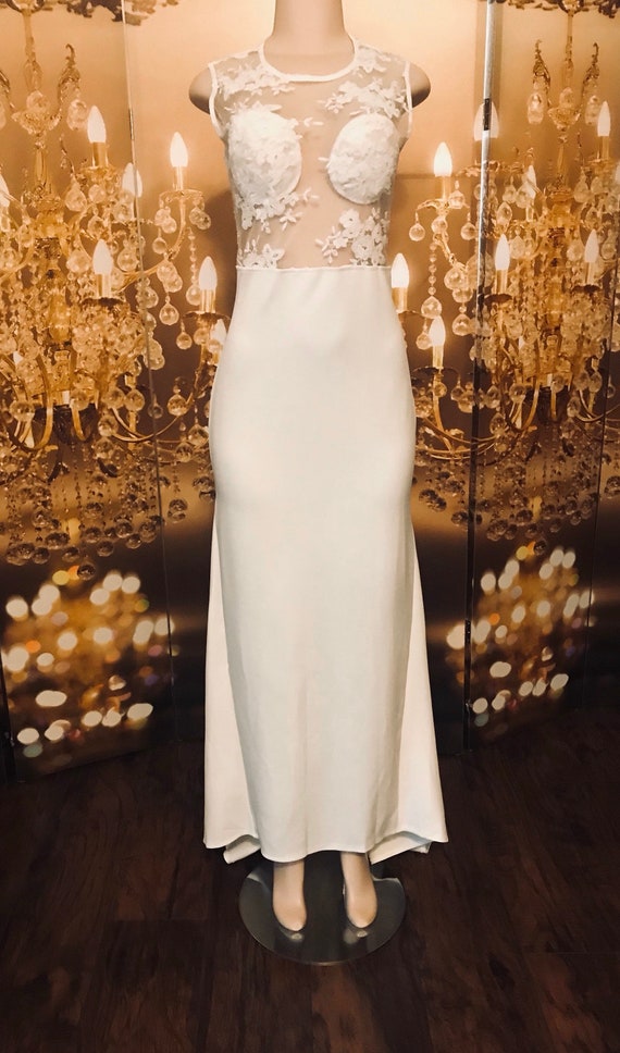 Simple but Elegant Long White Wedding Gown/ Dress - image 3