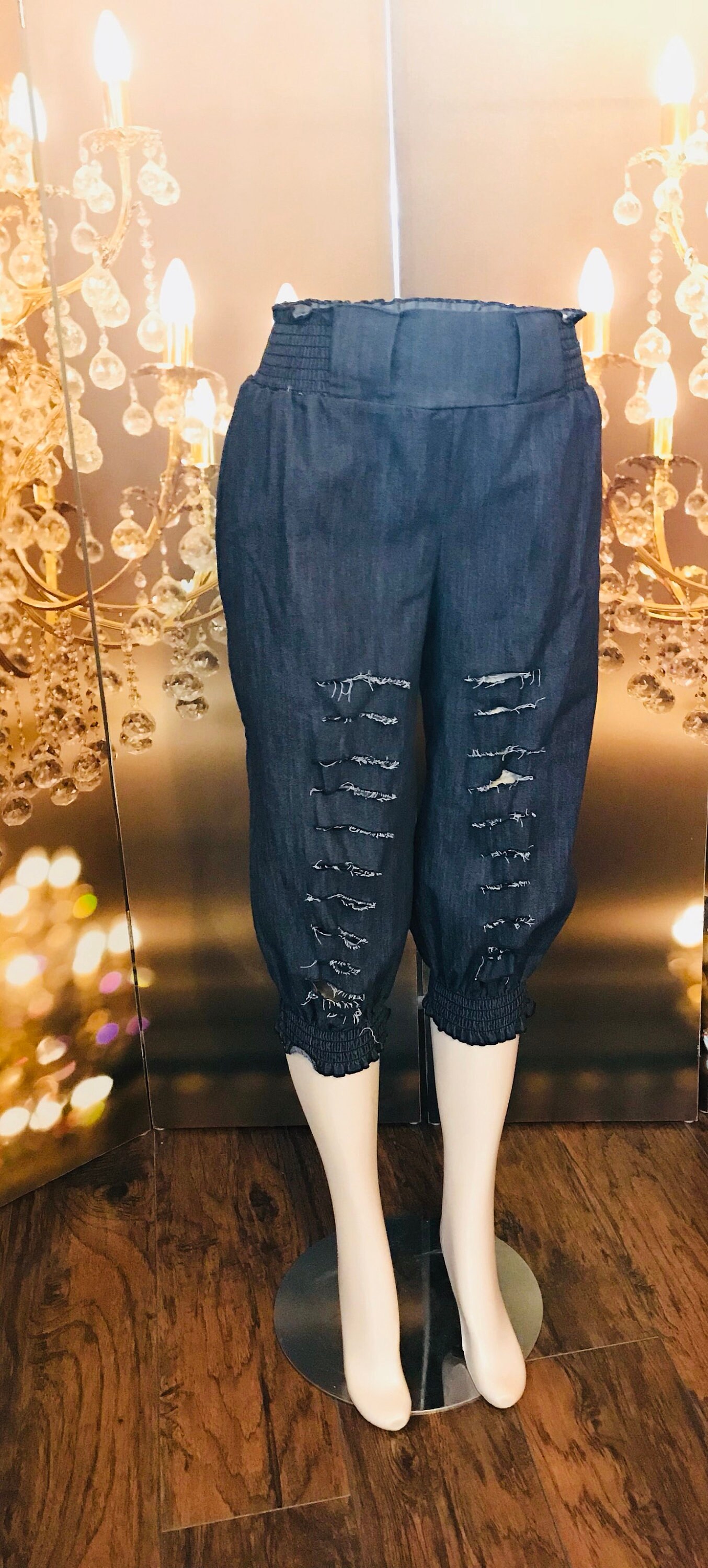 Time and A Half Ups-cycled Ripped Denim 