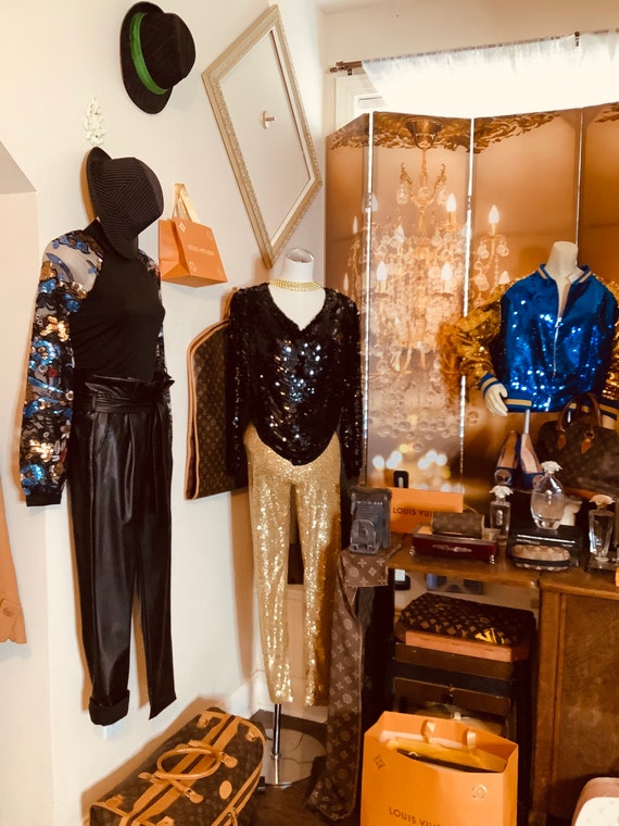 Very Lovely Formal Black Sequin Blouse - image 8