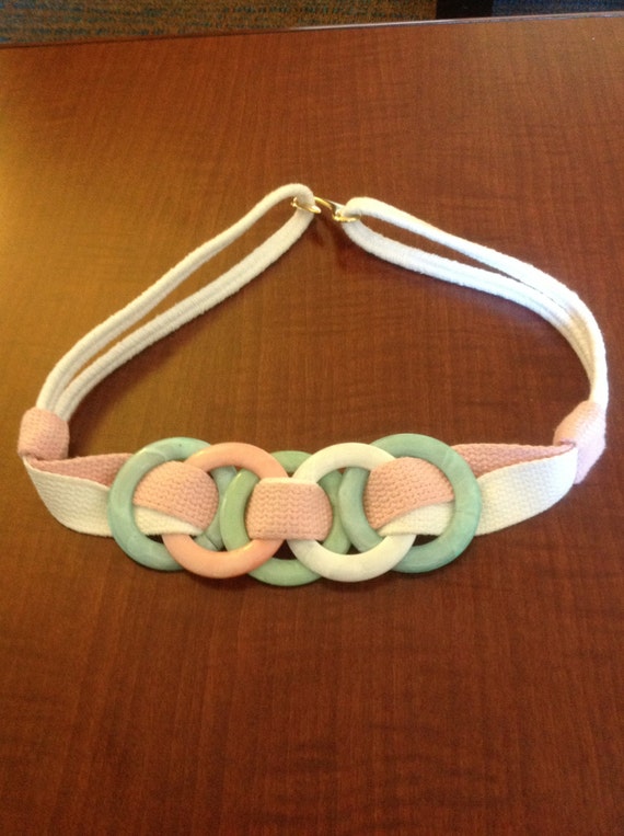 White Light Green And Pink Vintage Belt