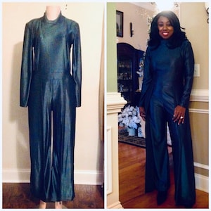 Satin Christmas Green custom-made /Handmade Jumpsuit