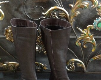 Chocolate Brown Leather Boots