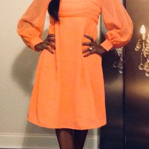 Vintage Pretty in Peach/Orange Dress And Hat image 6