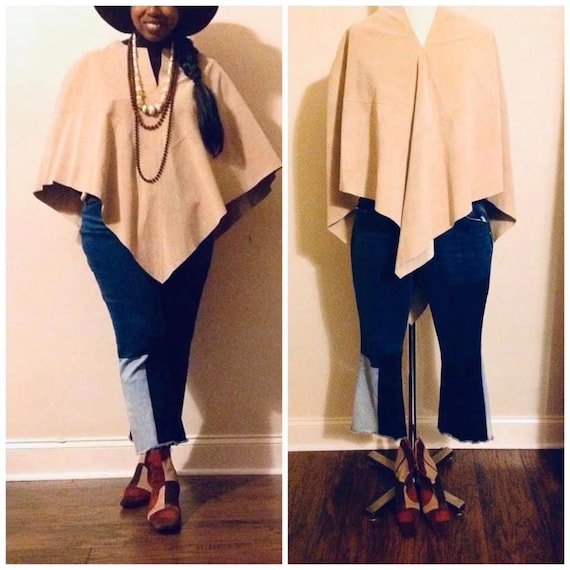 Suede Hobo vintage cape - image 1